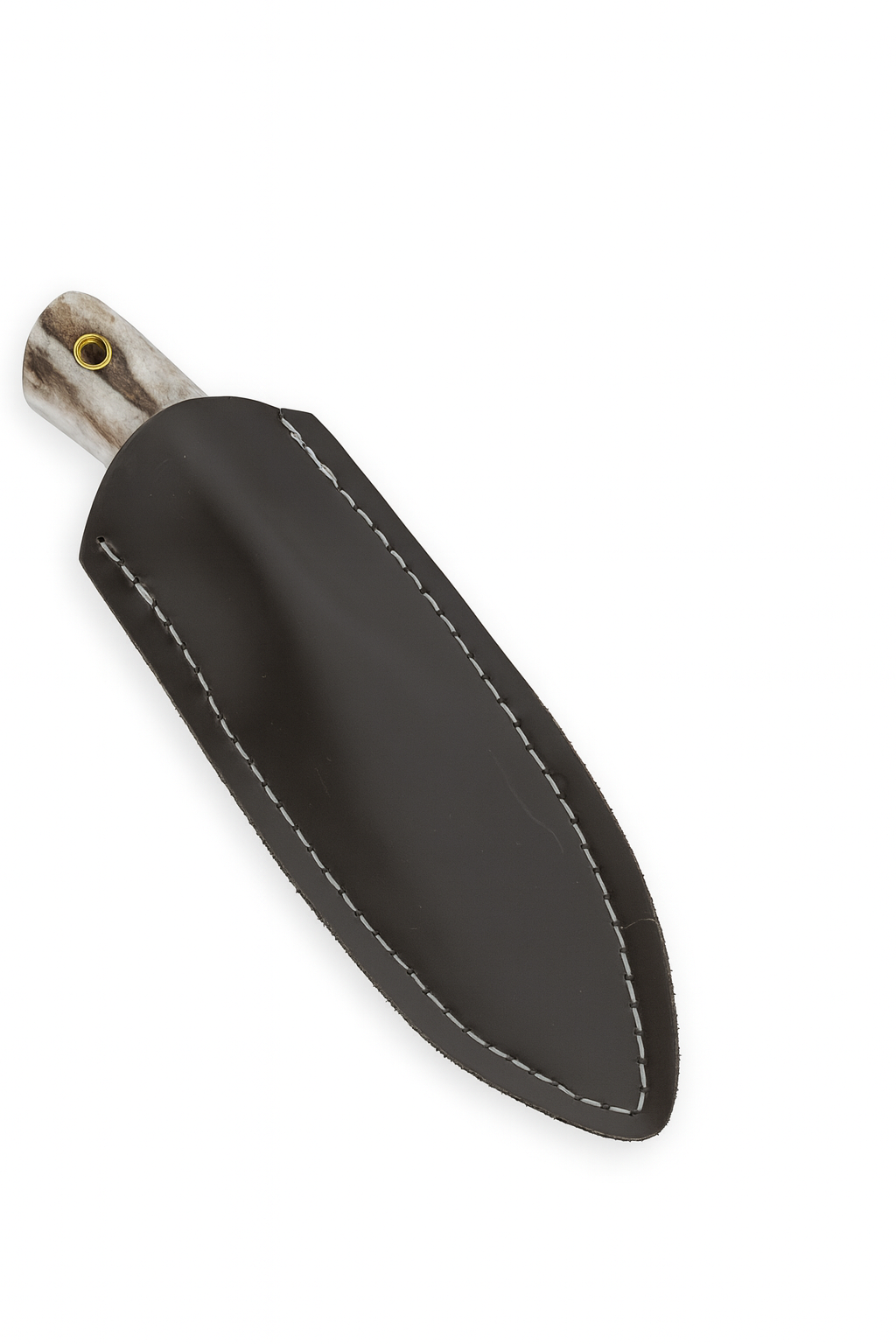 Personalisiertes Jagdmesser Hirschgeweih und Messing Griff