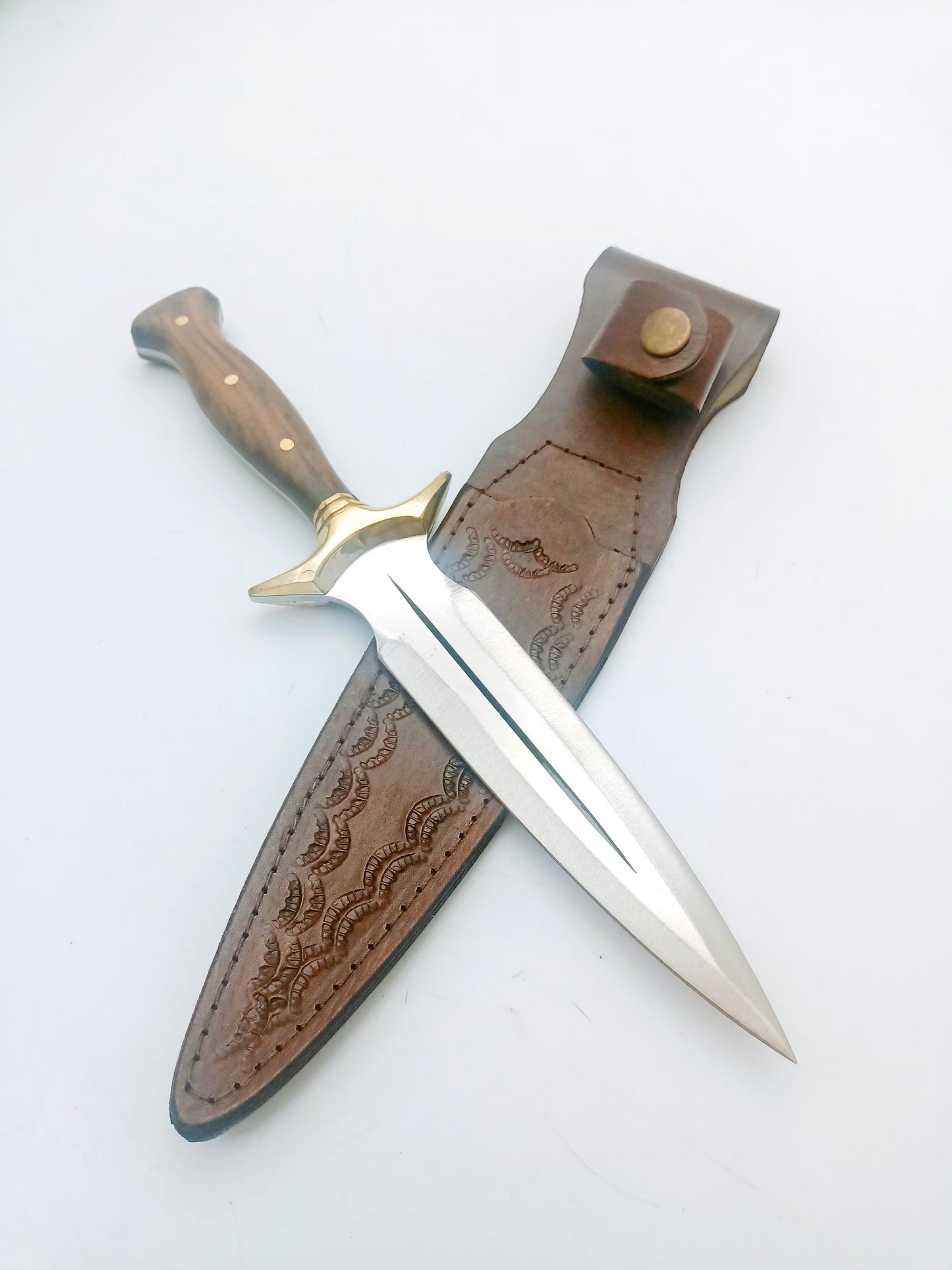 Walnuss Holz Griff Dolch Messer mit Scheide Personalisiert