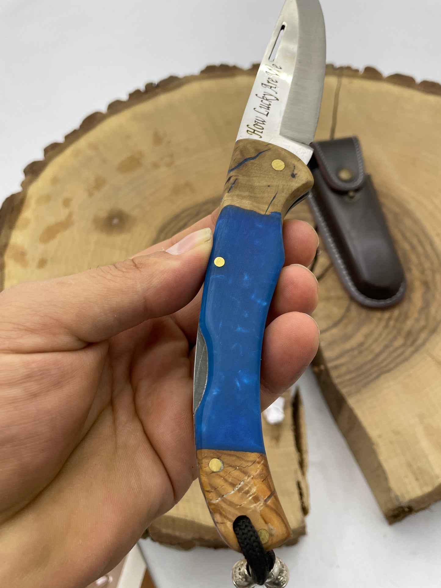 Handgemachtes Taschenmesser Personalisiert mit Scheide