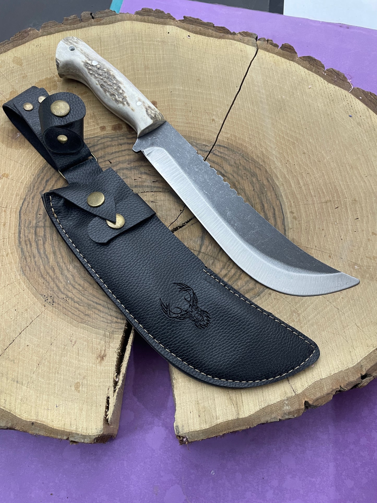 Personalisiertes Hirschgeweih Jagdmesser Machete