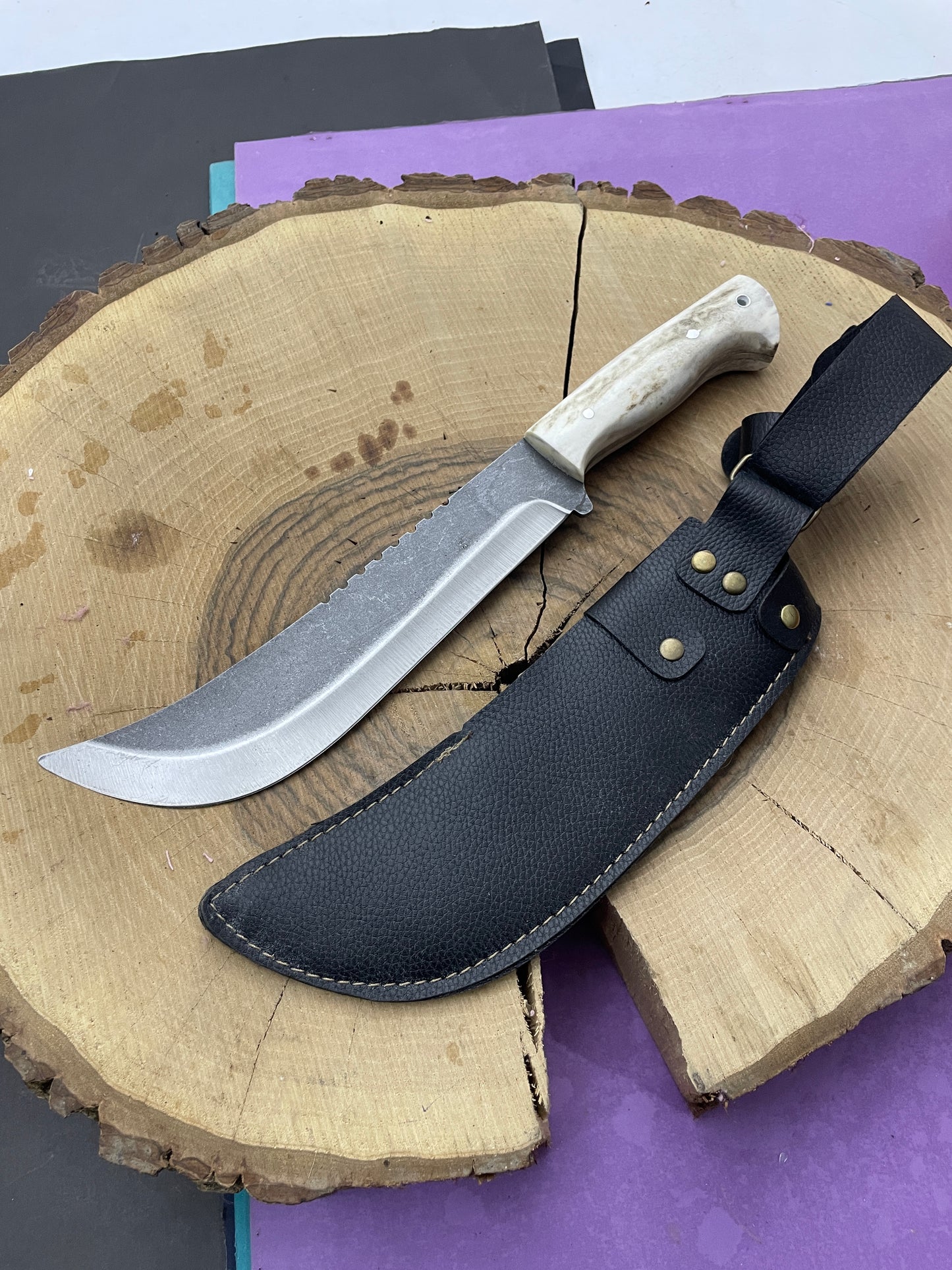 Personalisiertes Hirschgeweih Jagdmesser Machete