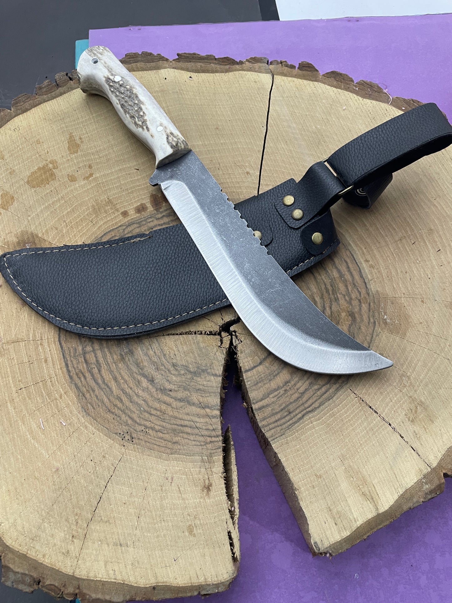 Personalisiertes Hirschgeweih Jagdmesser Machete