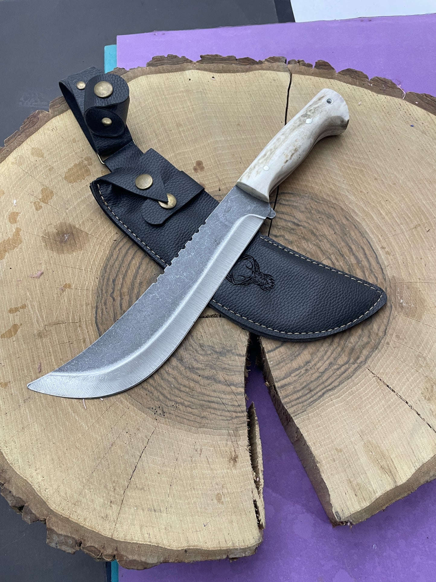 Personalisiertes Hirschgeweih Jagdmesser Machete