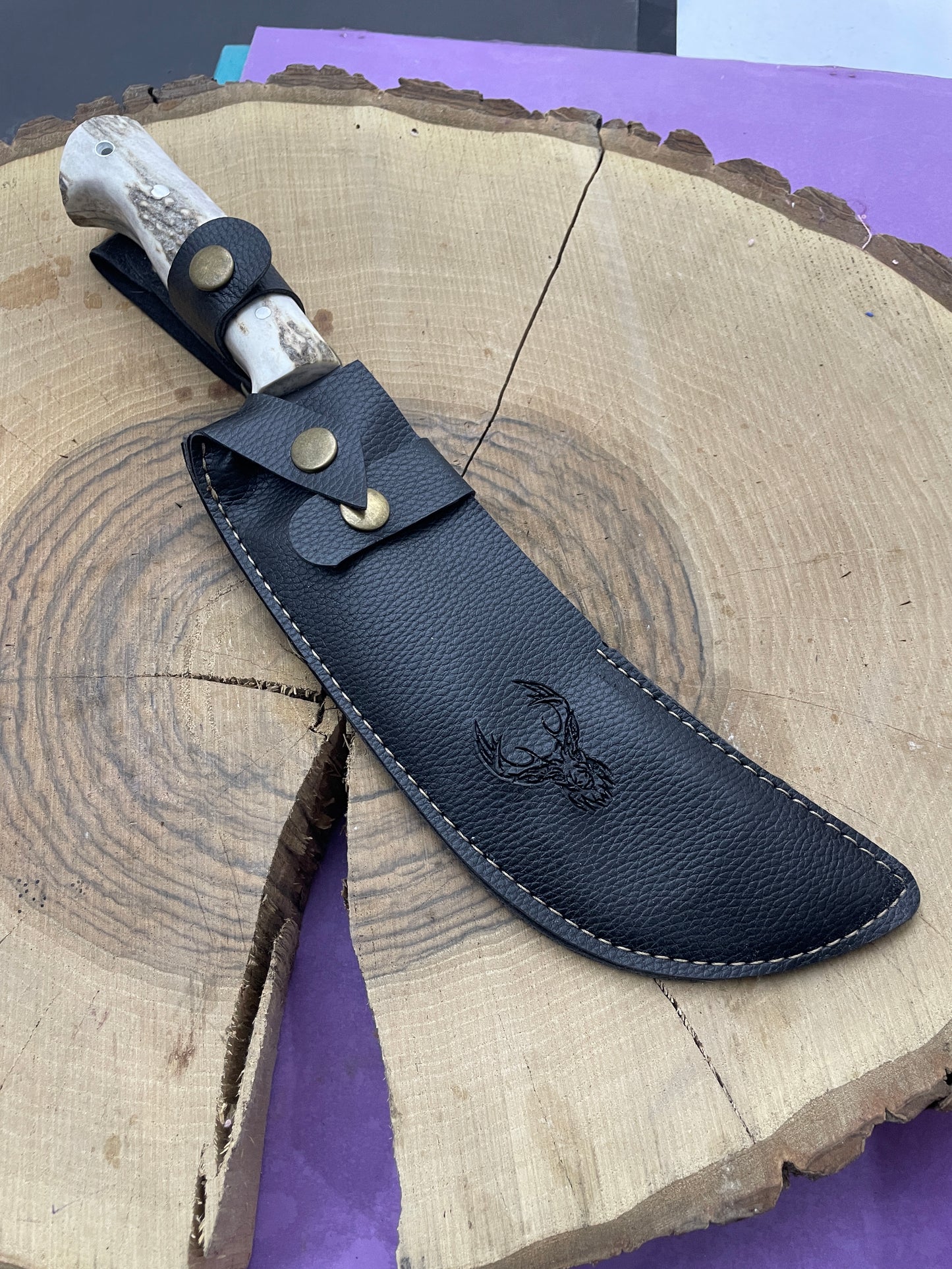 Personalisiertes Hirschgeweih Jagdmesser Machete