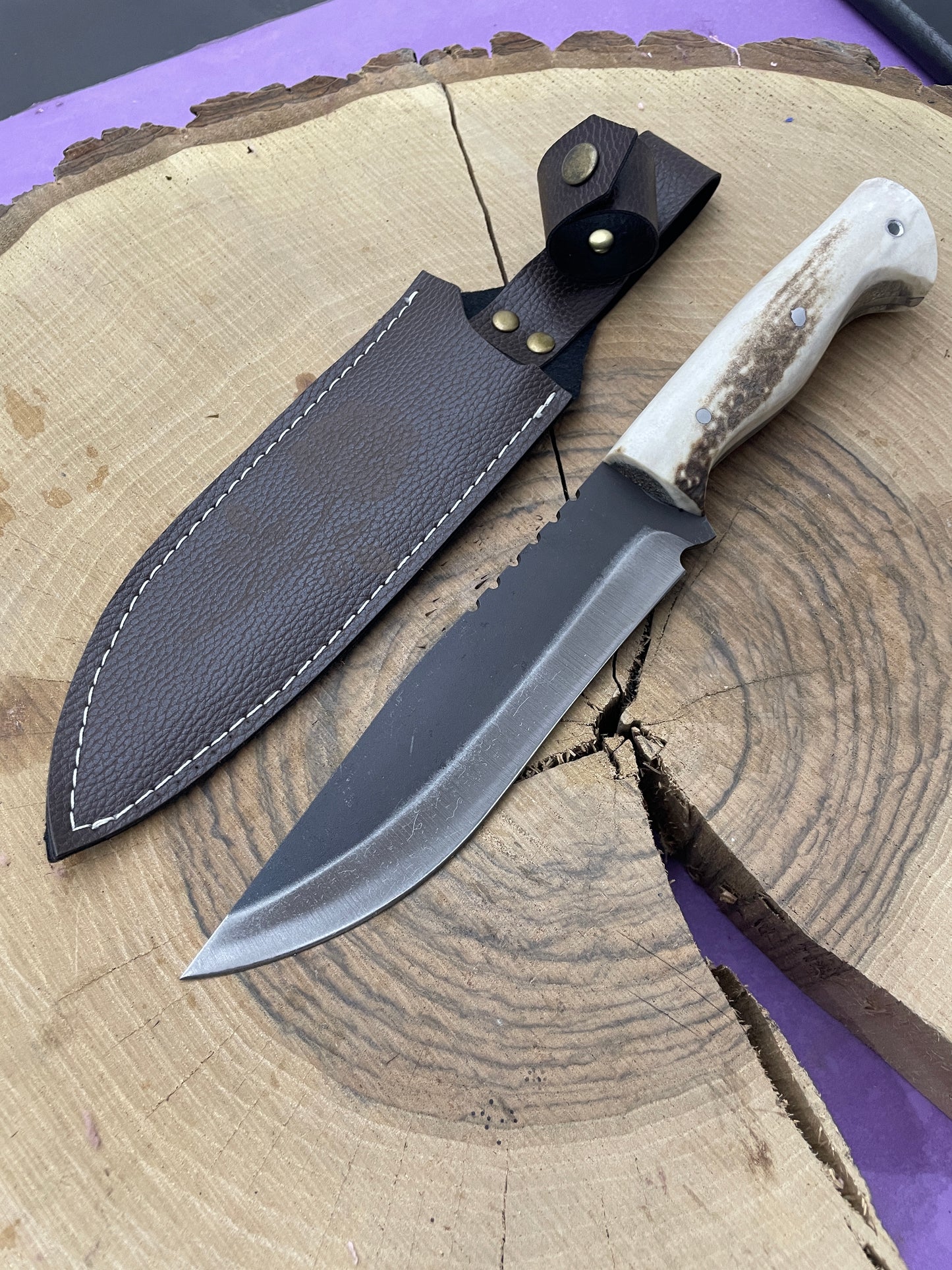 Handgemachte Hirschgeweih Griff Bushcraft Messer Personalisiert
