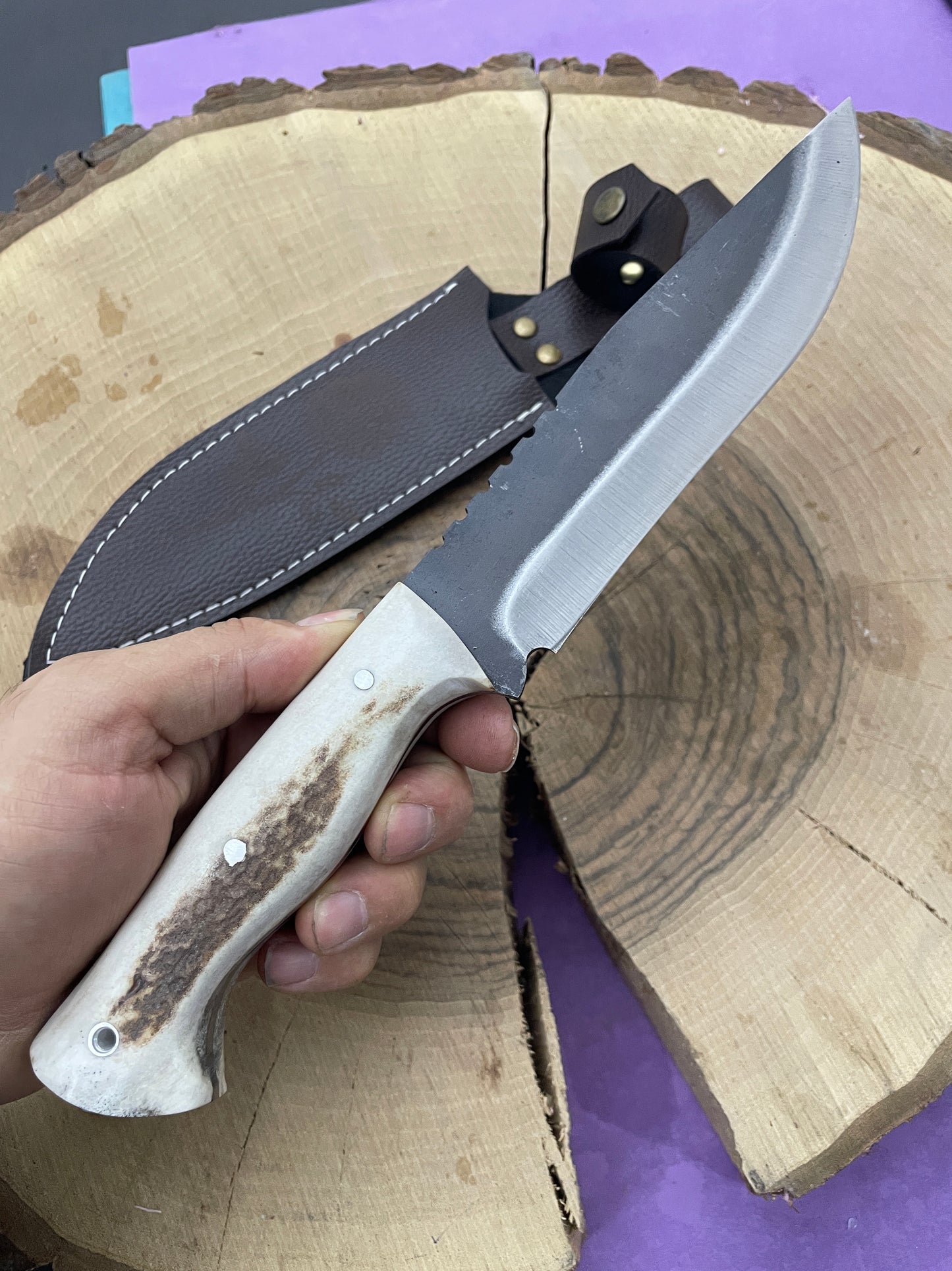 Handgemachte Hirschgeweih Griff Bushcraft Messer Personalisiert