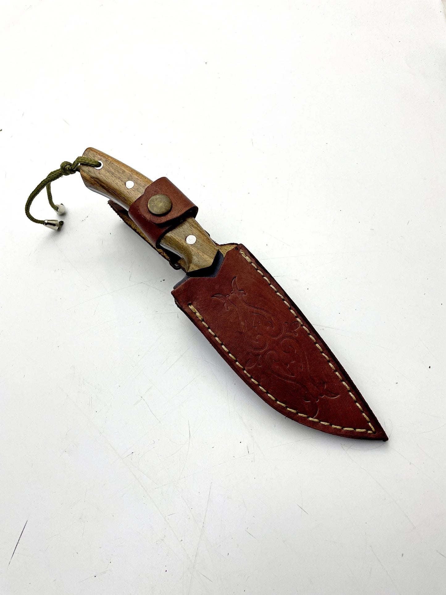 Custom Mini Bushcraft Messer mit Lederscheide Personalisiert