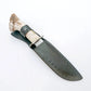 Handgemachtes Survival Jagdmesser mit Hirschgeweih Griff und Lederscheide