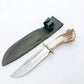 Handgemachtes Survival Jagdmesser mit Hirschgeweih Griff und Lederscheide