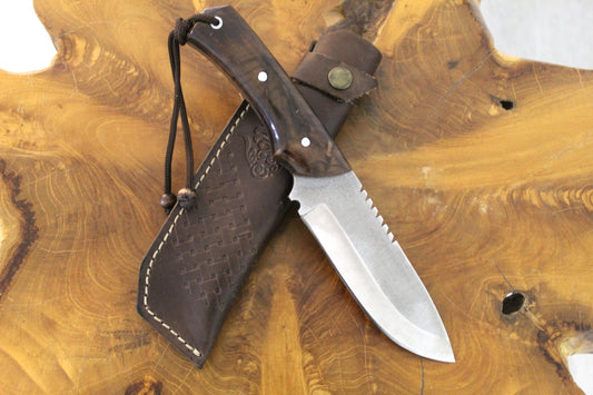 9.8 "Handgefertigtes Outdoor Messer mit Scheide Personalisiert