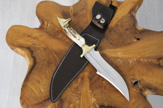 12 " Bowie Jagdmesser  Personalisiertes Hirschgeweihmesser