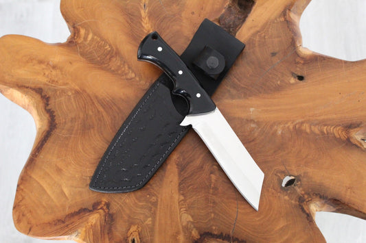 10 "Handgefertigtes Personalisiertes Tanto-Messer mit Lederscheide