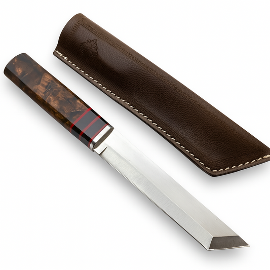 11" Handgemachtes Holzgriff Tanto Messer mit Scheide Personalisiert Premium-Qualität