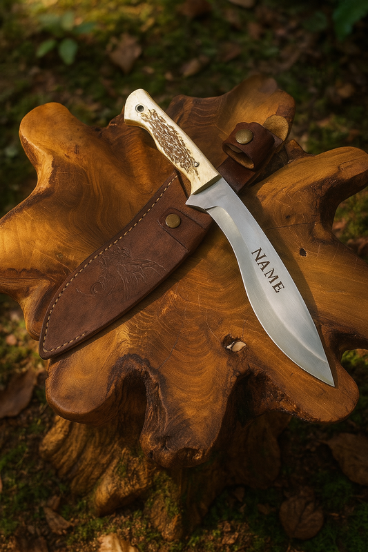 Hirschgeweih Kukri Messer Personalisiert
