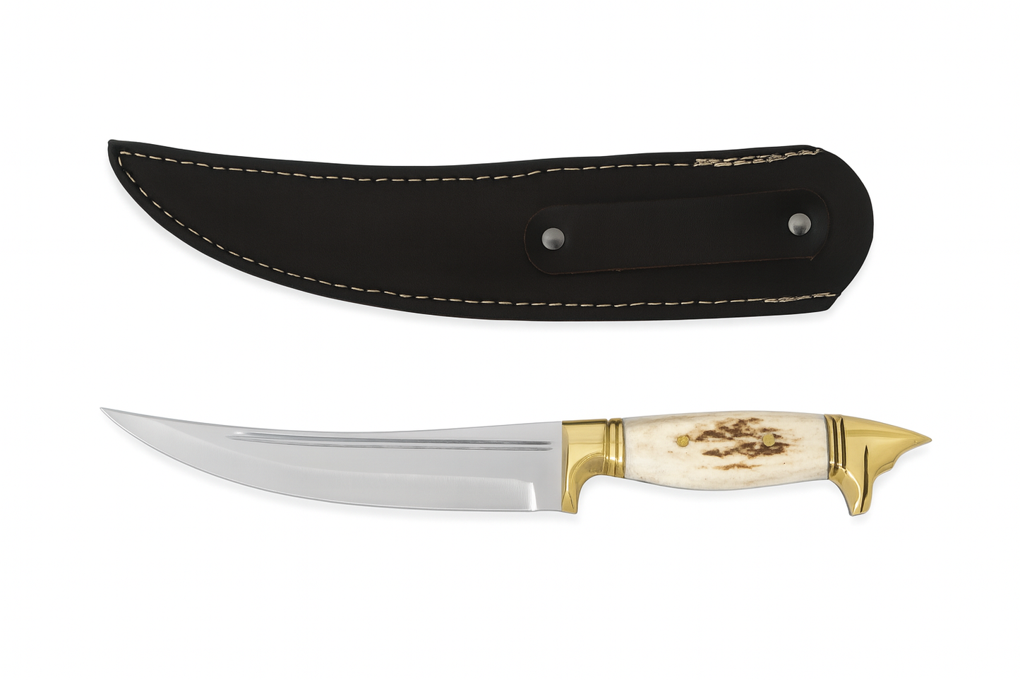 13 " Hirschgeweih Wolfskopf Jagdmesser Handgefertigt