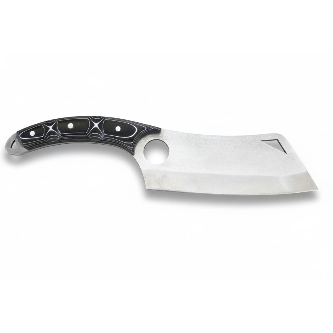 Handgeschmiedetes Outdoor-Messer mit echtem Werzalitgriff und passender Lederscheide - hochwertiges Jagdmesser für Sammler und Jäger