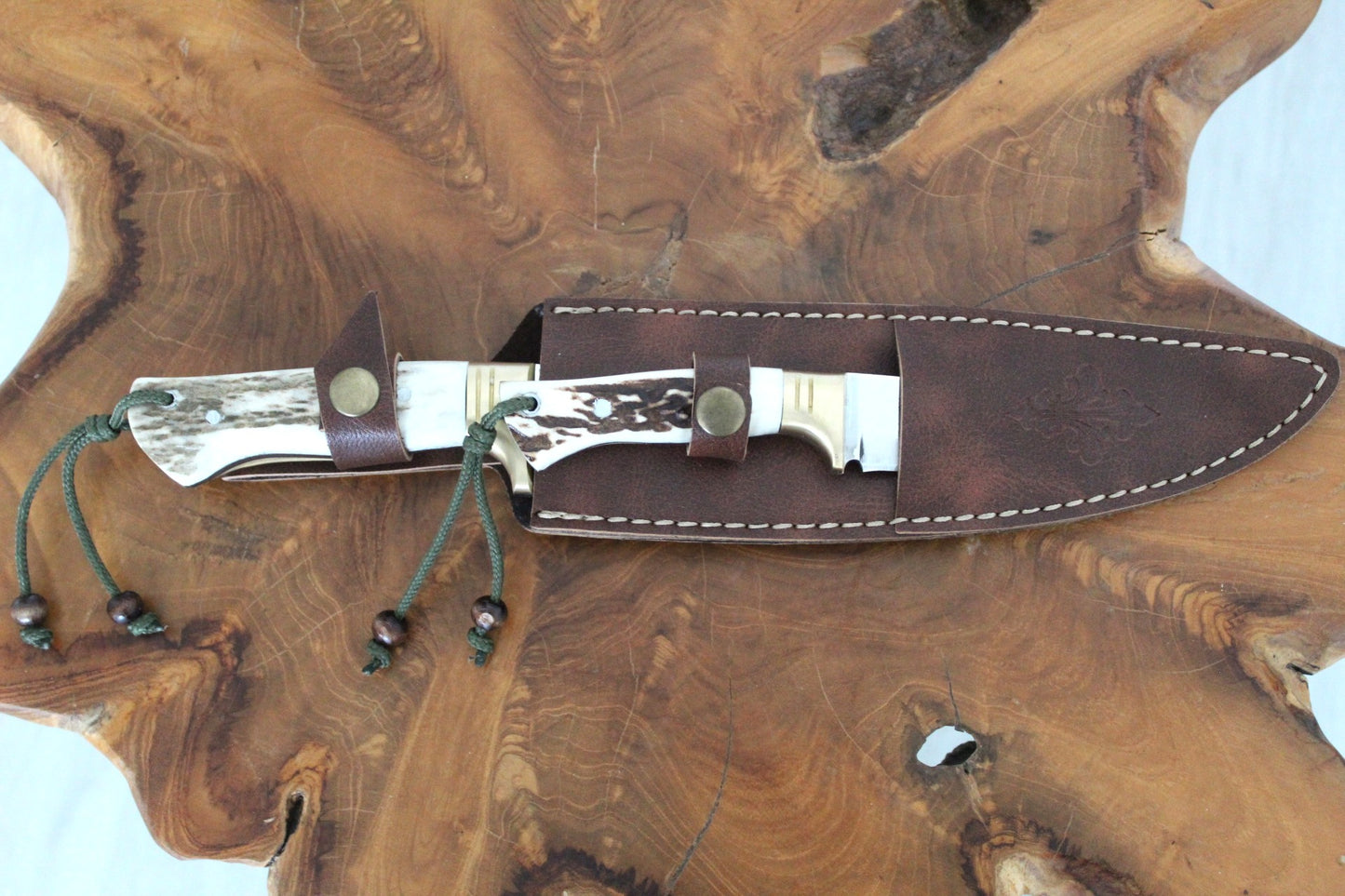 2 Stück Hirschgeweih Jagdmesser Set Personalisiert (Dh115)