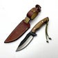 Custom Mini Bushcraft Messer mit Lederscheide Personalisiert