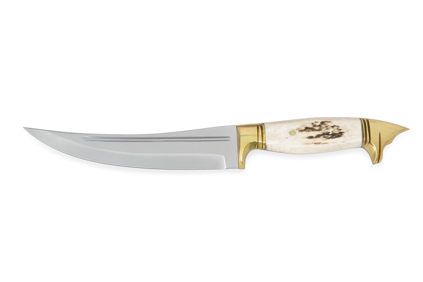 13 " Hirschgeweih Wolfskopf Jagdmesser Handgefertigt