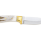 Personalisiertes Jagdmesser Hirschgeweih und Messing Griff