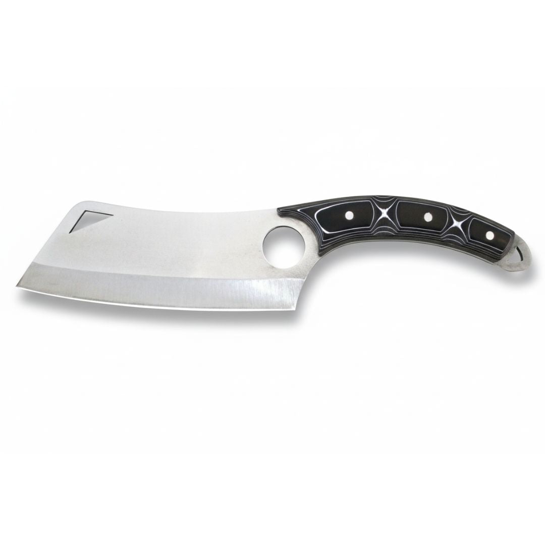 Handgeschmiedetes Outdoor-Messer mit echtem Werzalitgriff und passender Lederscheide - hochwertiges Jagdmesser für Sammler und Jäger
