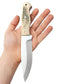 Handgeschmiedetes Outdoor-Messer mit echtem Hirschgeweihgriff und passender Lederscheide - hochwertiges Jagdmesser für Sammler und Jäger