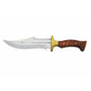 Handgeschmiedetes Outdoor-Messer mit echtem Walnussholzgriff und passender Lederscheide - hochwertiges Jagdmesser für Sammler und Jäger
