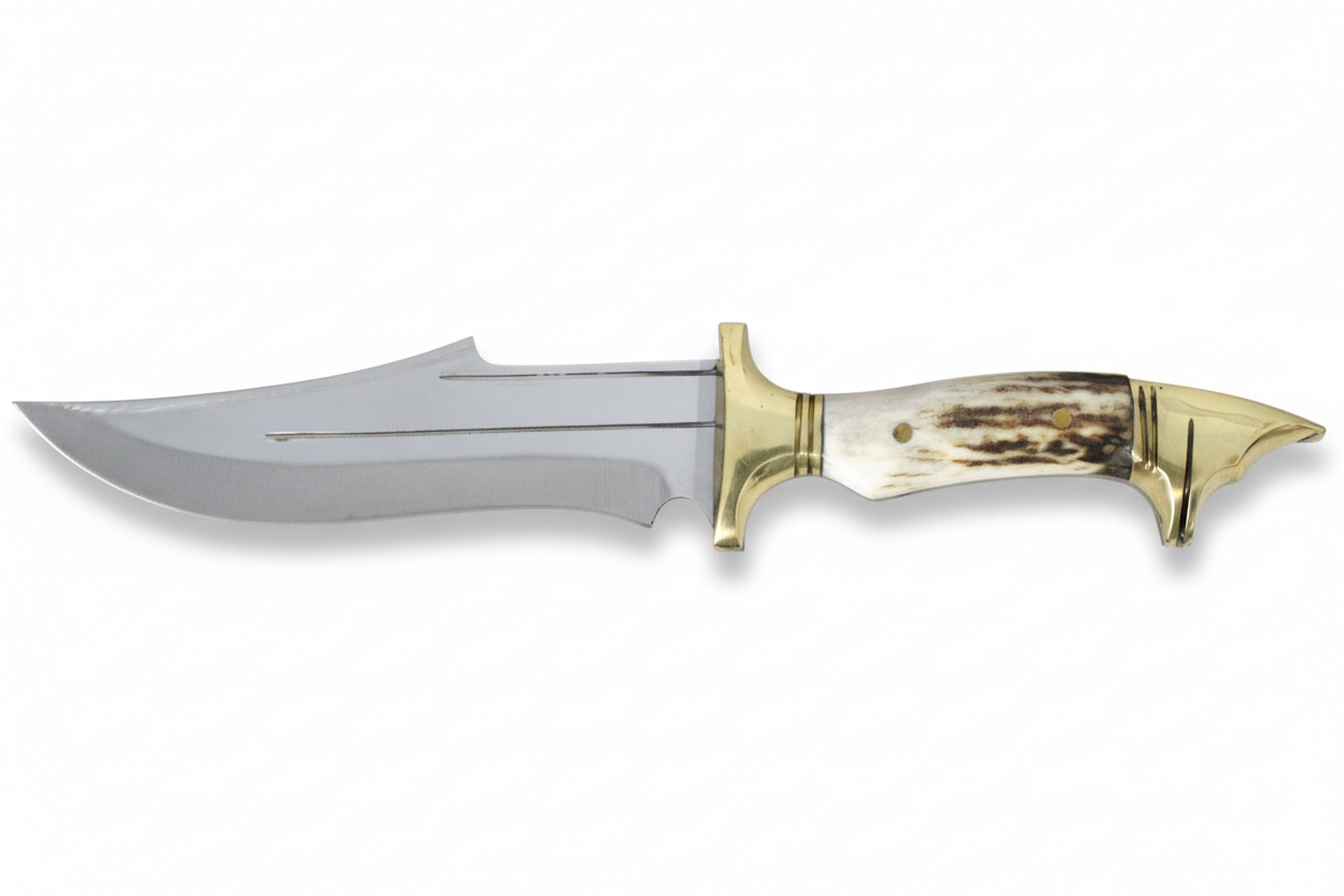 12 " Bowie Jagdmesser  Personalisiertes Hirschgeweihmesser