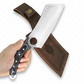 Handgeschmiedetes Outdoor-Messer mit echtem Werzalitgriff und passender Lederscheide - hochwertiges Jagdmesser für Sammler und Jäger