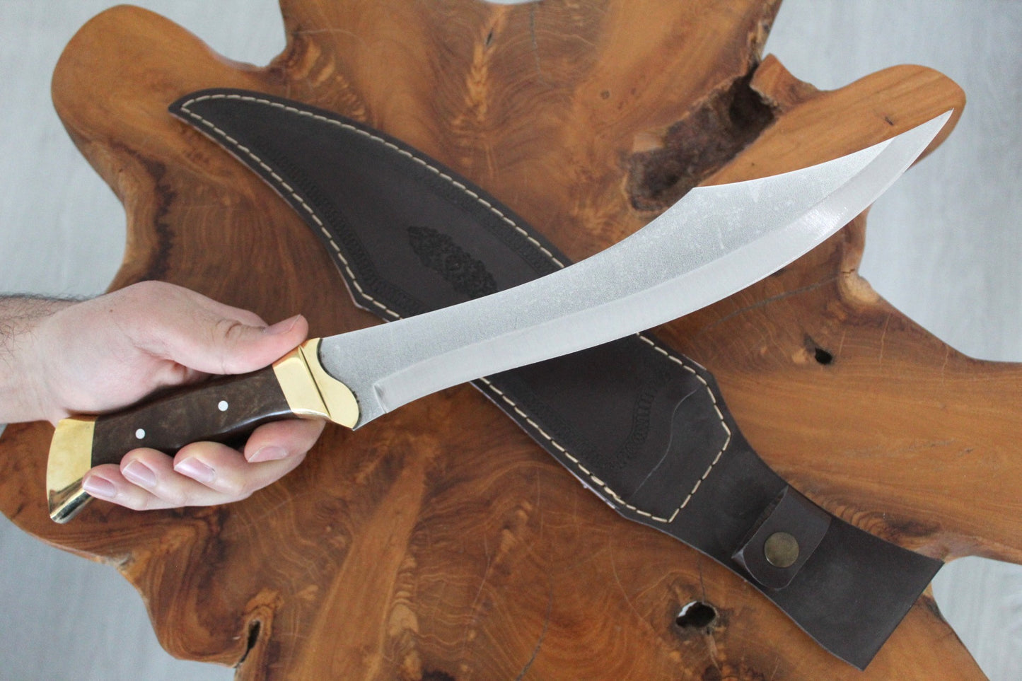 17 "Personalisierter Walnussholz Griff Machete Messer (Wr073)