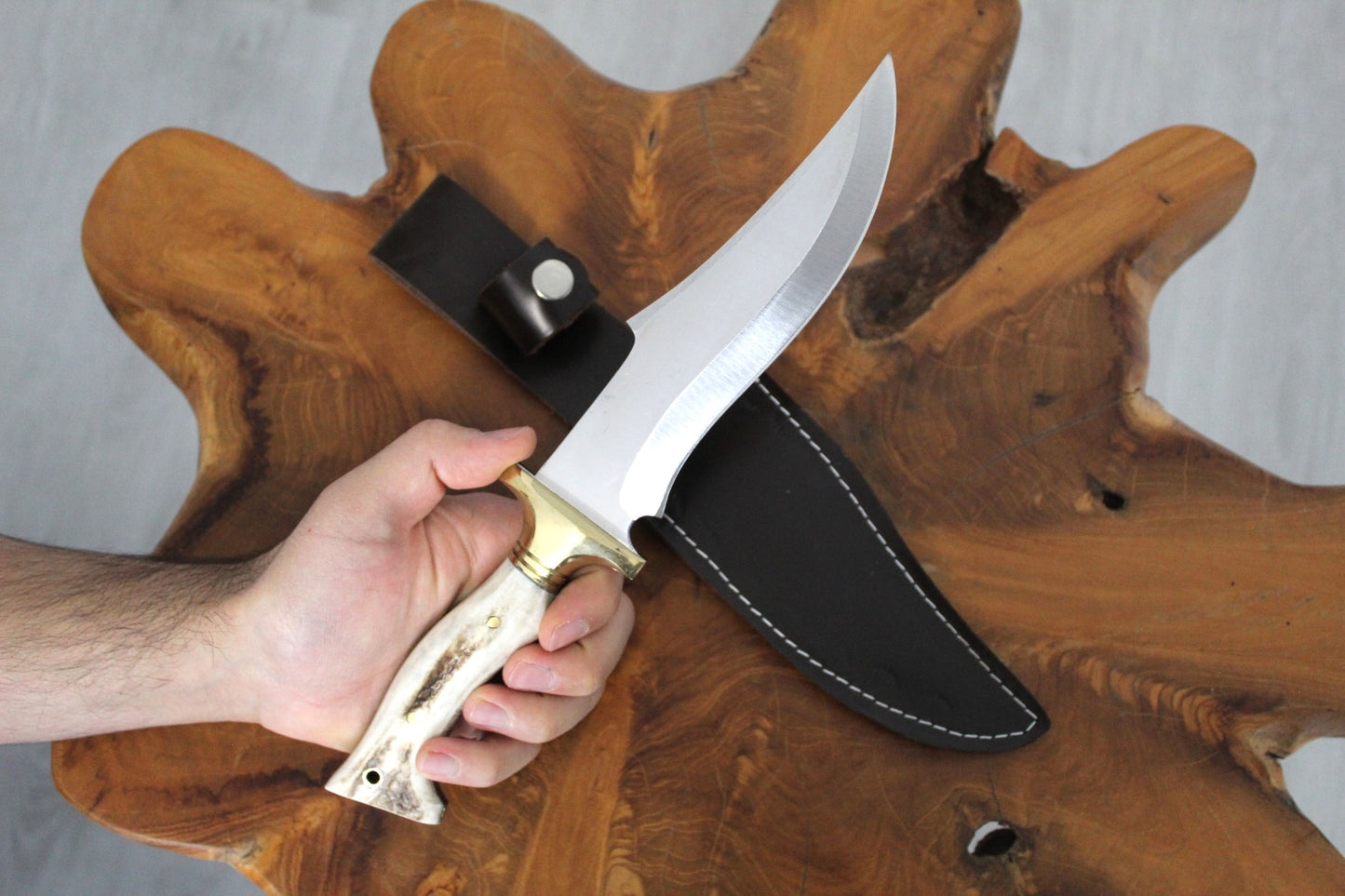 12 "Hirschhorn Bowie Jagdmesser Personalisiert