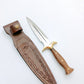 Walnuss Holz Griff Dolch Messer mit Scheide Personalisiert