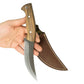 Handgeschmiedetes Outdoor-Messer mit echtem Walnussholzgriff und passender Lederscheide - hochwertiges Jagdmesser für Sammler und Jäger