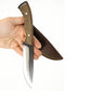 Handgeschmiedetes Outdoor-Messer mit echtem Walnussholzgriff und passender Lederscheide - hochwertiges Jagdmesser für Sammler und Jäger