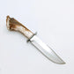 Handgemachtes Survival Jagdmesser mit Hirschgeweih Griff und Lederscheide