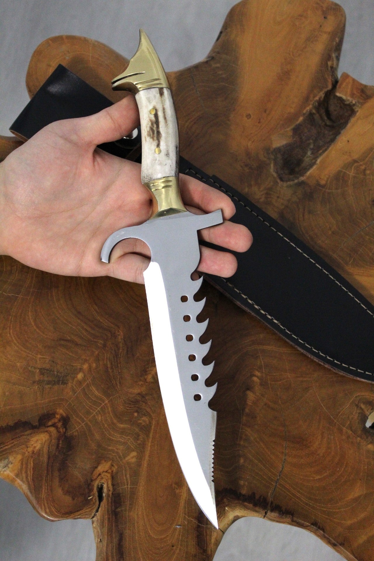 Hirschgeweih Griff Jagdmesser  Personalisiert