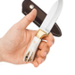 Personalisiertes Jagdmesser Hirschgeweih und Messing Griff