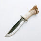 Handgemachtes Survival Jagdmesser mit Hirschgeweih Griff und Lederscheide