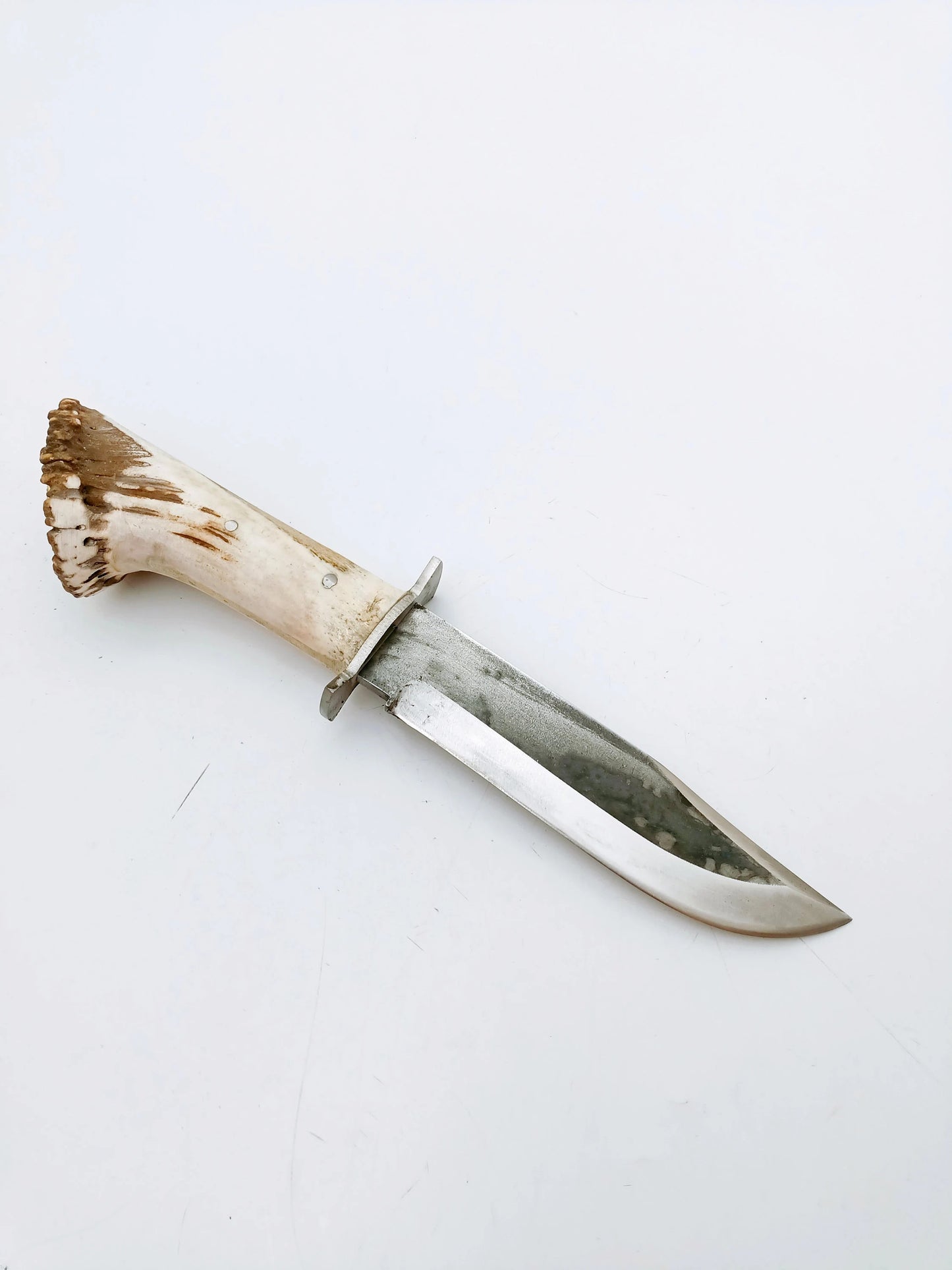 Handgemachtes Survival Jagdmesser mit Hirschgeweih Griff und Lederscheide