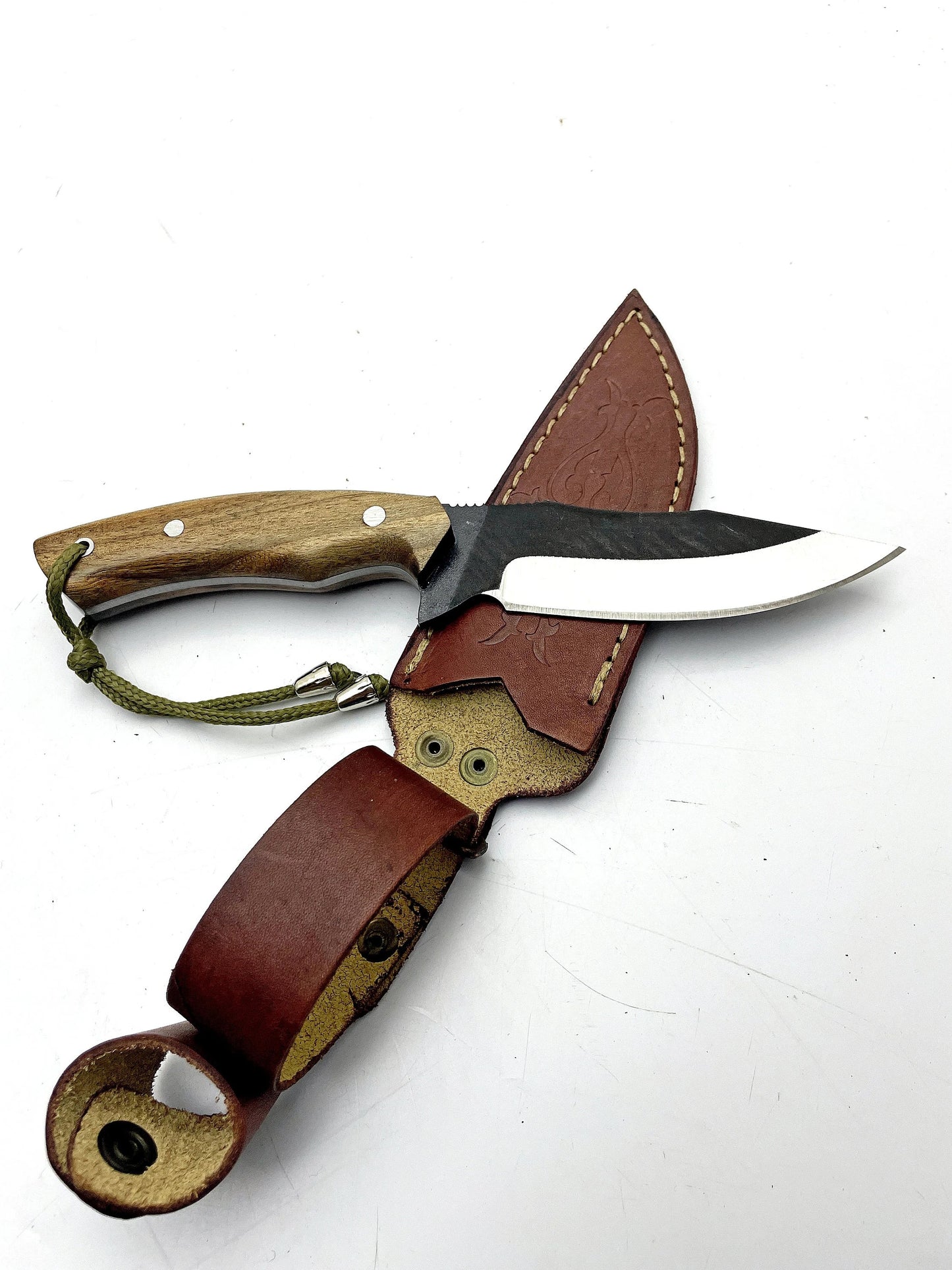 Custom Mini Bushcraft Messer mit Lederscheide Personalisiert