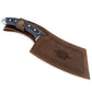 Handgeschmiedetes Outdoor-Messer mit echtem Werzalitgriff und passender Lederscheide - hochwertiges Jagdmesser für Sammler und Jäger