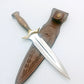 Walnuss Holz Griff Dolch Messer mit Scheide Personalisiert