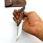 Personalisiertes Handgemachtes Klappmesser mit Lederscheide