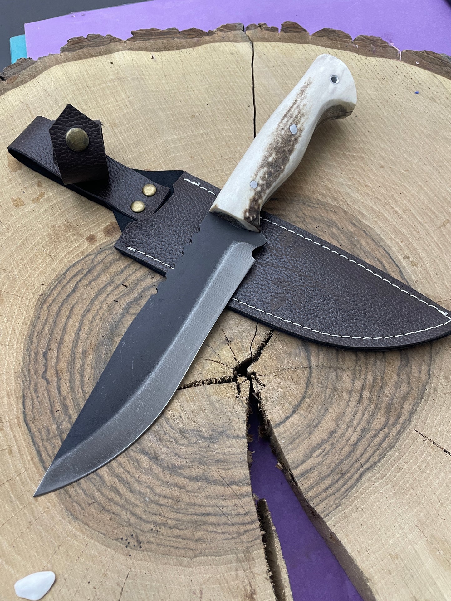 Handgemachte Hirschgeweih Griff Bushcraft Messer Personalisiert